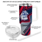 customized gonzaga bulldogs arrow burst blue curved tumbler best selling.webp