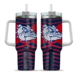 customized gonzaga bulldogs chevron layers blue curved tumbler best selling.webp