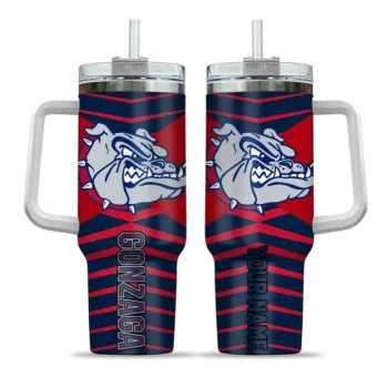 customized gonzaga bulldogs chevron layers blue curved tumbler best selling.webp