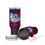 customized gonzaga bulldogs chevron layers blue curved tumbler best selling.webp