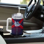customized gonzaga bulldogs chevron layers blue curved tumbler best selling.webp