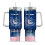 customized gonzaga bulldogs geometric prism blue curved tumbler best selling.webp