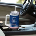 customized gonzaga bulldogs geometric prism blue curved tumbler best selling.webp