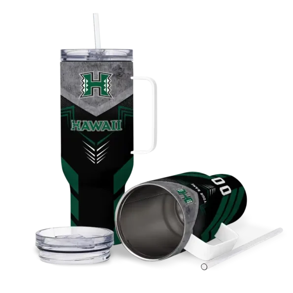 customized hawaii rainbow warriors arrow armor green black curved tumbler high quality.webp