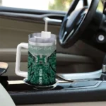 customized hawaii rainbow warriors chevron stripe green curved tumbler best selling.webp