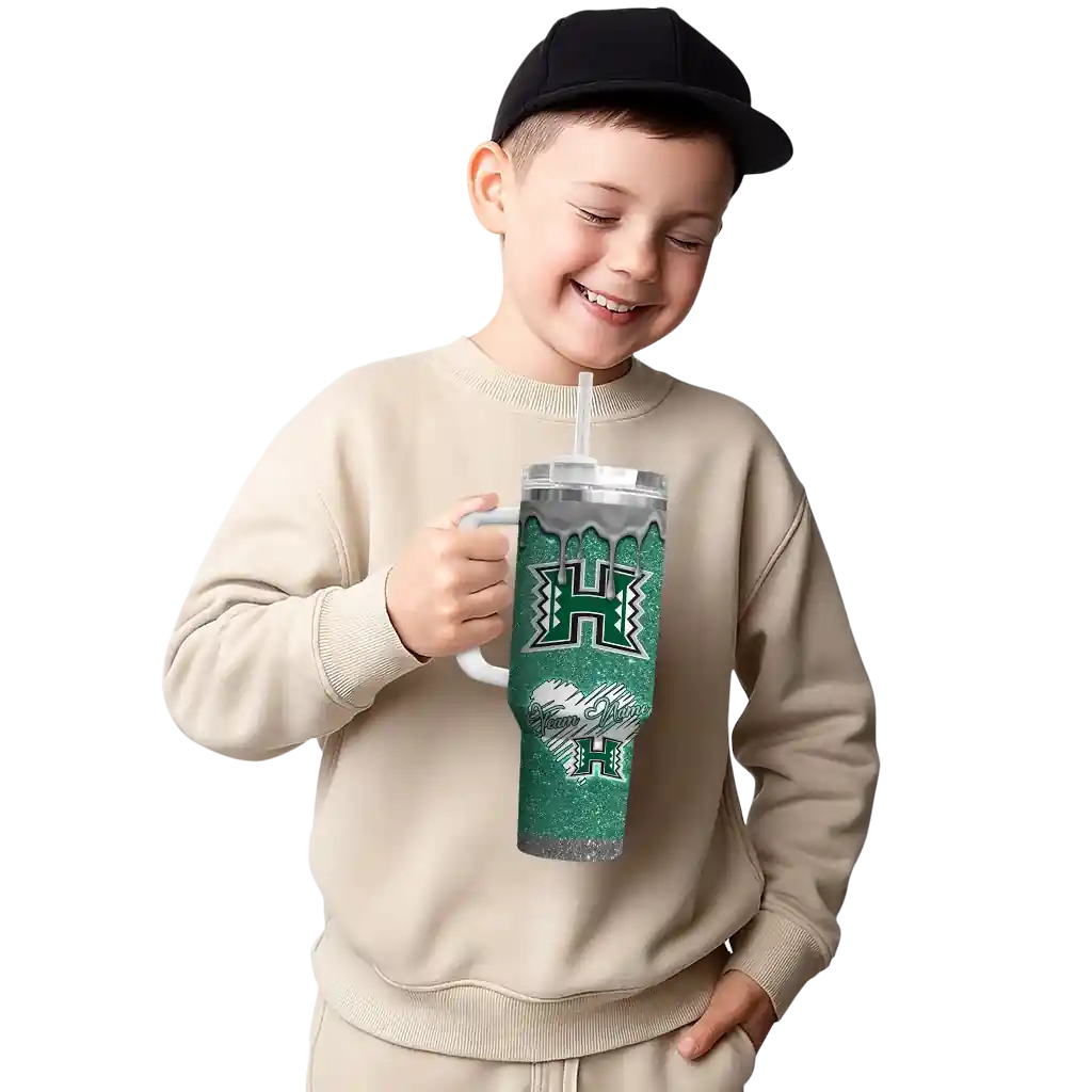 customized hawaii rainbow warriors heart helmet motif green curved tumbler latest model.webp customized hawaii rainbow warriors heart helmet motif green curved tumbler latest model.webp