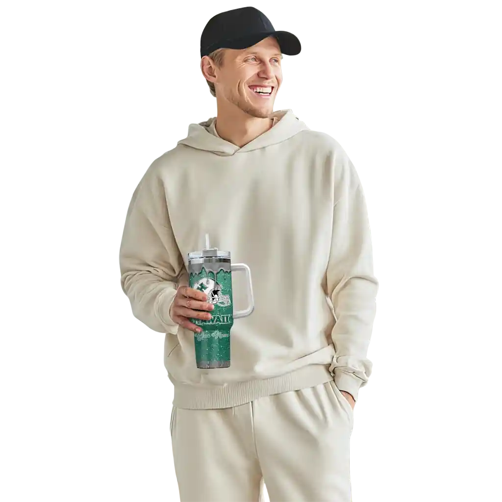 customized hawaii rainbow warriors heart helmet motif green curved tumbler top rated.webp customized hawaii rainbow warriors heart helmet motif green curved tumbler top rated.webp