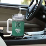 customized hawaii rainbow warriors heart helmet motif green curved tumbler best selling.webp