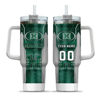 customized hawaii rainbow warriors hexagon armor green curved tumbler best selling.webp