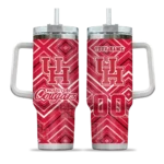customized houston cougars bold diamonds red curved tumbler best selling.webp