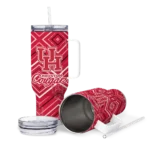 customized houston cougars bold diamonds red curved tumbler best selling.webp