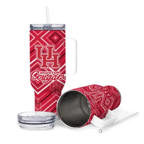 customized houston cougars bold diamonds red curved tumbler high quality.webp