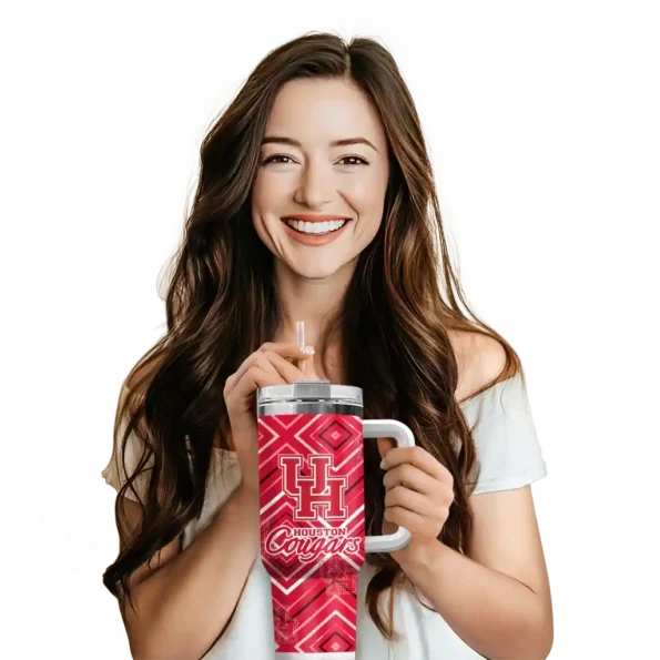 customized houston cougars bold diamonds red curved tumbler premium grade.webp