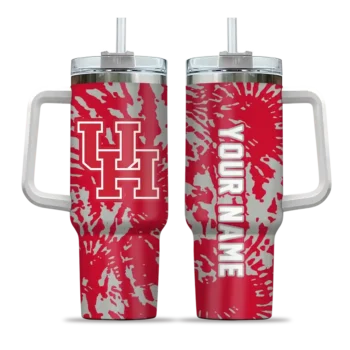 customized houston cougars burst swirl red curved tumbler best selling.webp