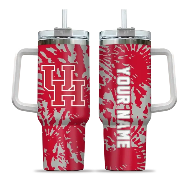 customized houston cougars burst swirl red curved tumbler best selling.webp