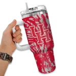 customized houston cougars burst swirl red curved tumbler best selling.webp