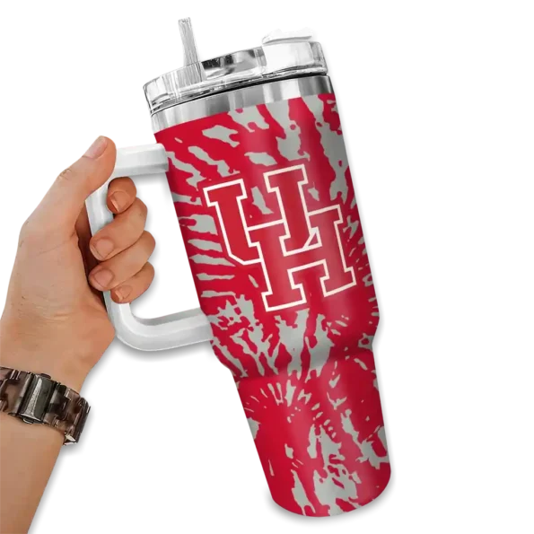customized houston cougars burst swirl red curved tumbler fashion forward.webp