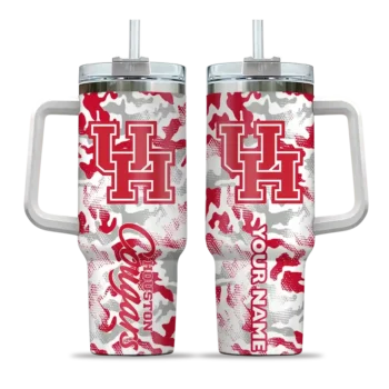customized houston cougars camo mashup red white curved tumbler best selling.webp