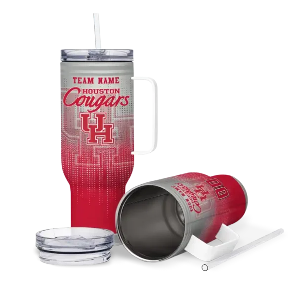 customized houston cougars gradient dots red curved tumbler high quality.webp