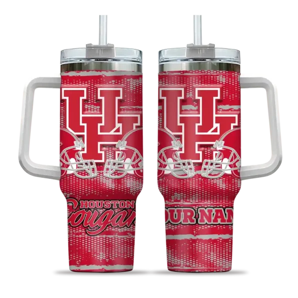 customized houston cougars honey streaks red curved tumbler best selling.webp