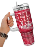 customized houston cougars honey streaks red curved tumbler best selling.webp
