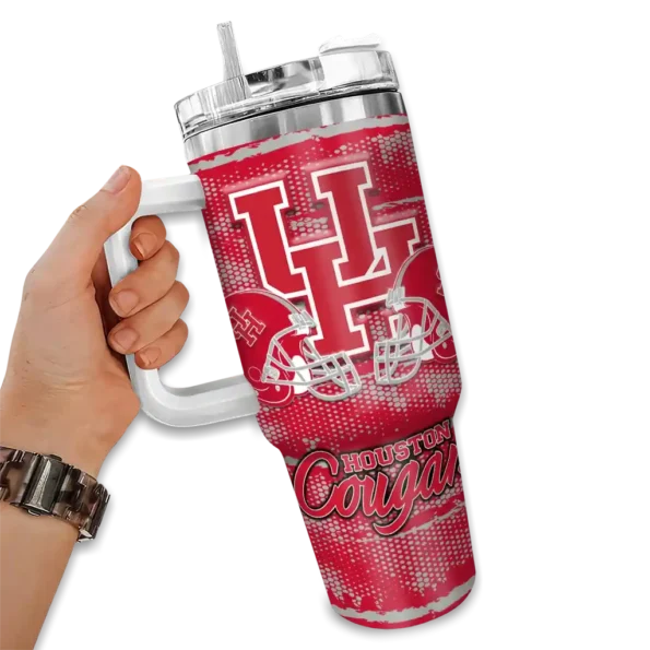 customized houston cougars honey streaks red curved tumbler fashion forward.webp