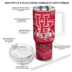 customized houston cougars honey streaks red curved tumbler best selling.webp
