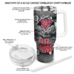 customized houston cougars superman shield red gray curved tumbler best selling.webp
