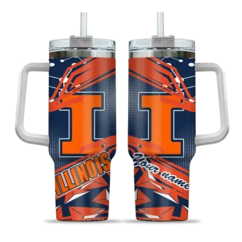 customized illinois fighting illini abstract paths blue curved tumbler best selling.webp