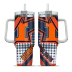 customized illinois fighting illini arrow burst blue curved tumbler best selling.webp