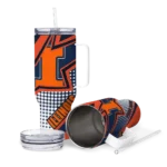 customized illinois fighting illini arrow burst blue curved tumbler best selling.webp