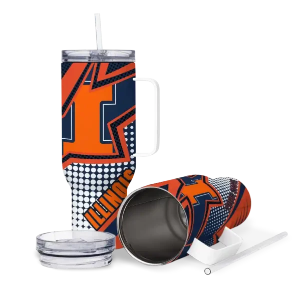 customized illinois fighting illini arrow burst blue curved tumbler high quality.webp