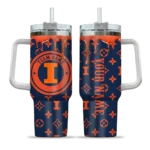 customized illinois fighting illini bullseye drips blue curved tumbler best selling.webp