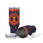 customized illinois fighting illini bullseye drips blue curved tumbler best selling.webp