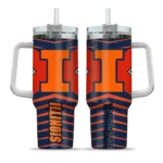 customized illinois fighting illini chevron layers blue curved tumbler best selling.webp