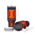 customized illinois fighting illini chevron layers blue curved tumbler best selling.webp