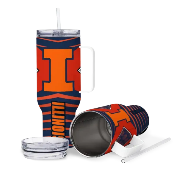 customized illinois fighting illini chevron layers blue curved tumbler high quality.webp