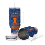 customized illinois fighting illini geometric prism blue curved tumbler best selling.webp
