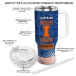 customized illinois fighting illini geometric prism blue curved tumbler best selling.webp