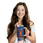 customized illinois fighting illini geometric prism blue curved tumbler best selling.webp