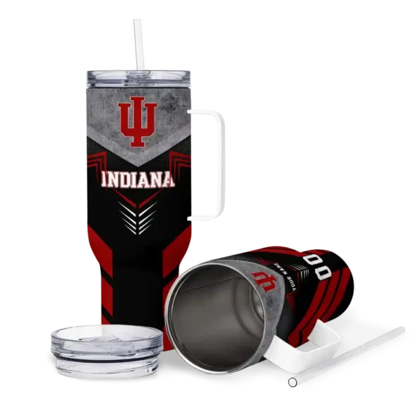 customized indiana hoosiers arrow armor red black curved tumbler high quality.webp