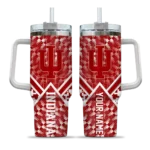customized indiana hoosiers chevron angle red curved tumbler best selling.webp