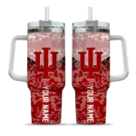 customized indiana hoosiers chevron stripe red curved tumbler best selling.webp