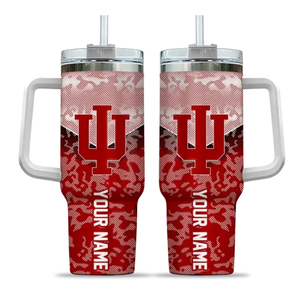 customized indiana hoosiers chevron stripe red curved tumbler best selling.webp