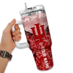 customized indiana hoosiers chevron stripe red curved tumbler best selling.webp