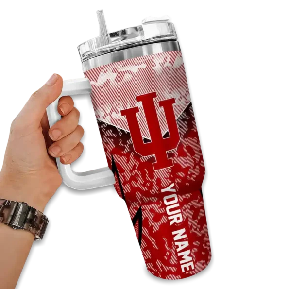 customized indiana hoosiers chevron stripe red curved tumbler fashion forward.webp