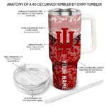 customized indiana hoosiers chevron stripe red curved tumbler best selling.webp