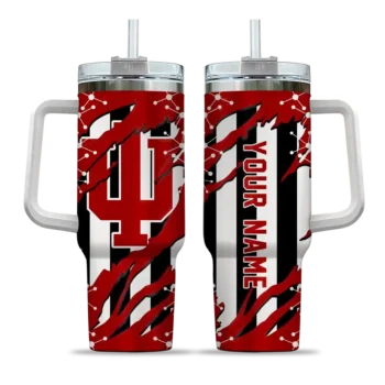 customized indiana hoosiers claw cut red black curved tumbler best selling.webp
