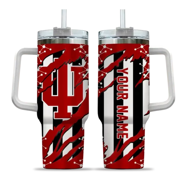 customized indiana hoosiers claw cut red black curved tumbler best selling.webp