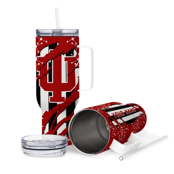 customized indiana hoosiers claw cut red black curved tumbler high quality.webp